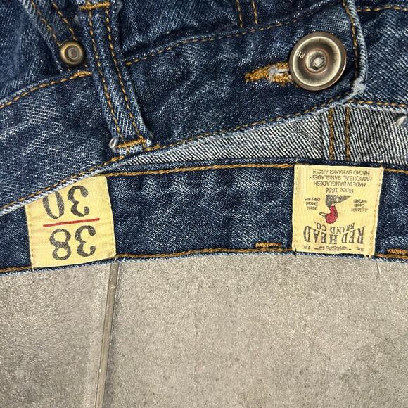 RedHead Brand Co Men’s Jeans 38x30 Blue Denim Straight Leg Button Fly - Picture 3 of 3